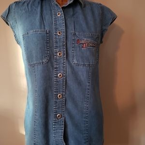 Harley Davidson denim button down